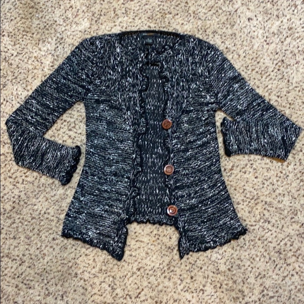 BCBG Max black/white cardigan, like new!